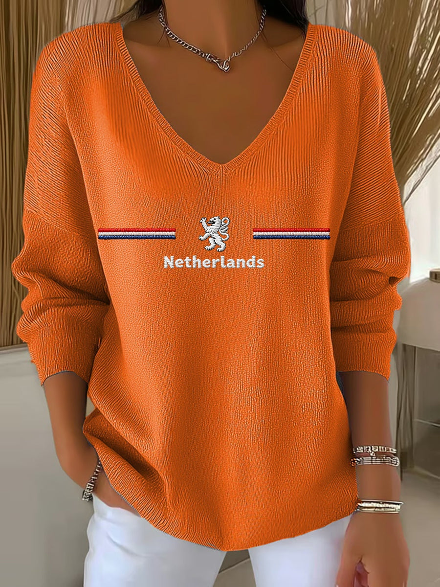 Dames KoningsdagV-hals ribtop