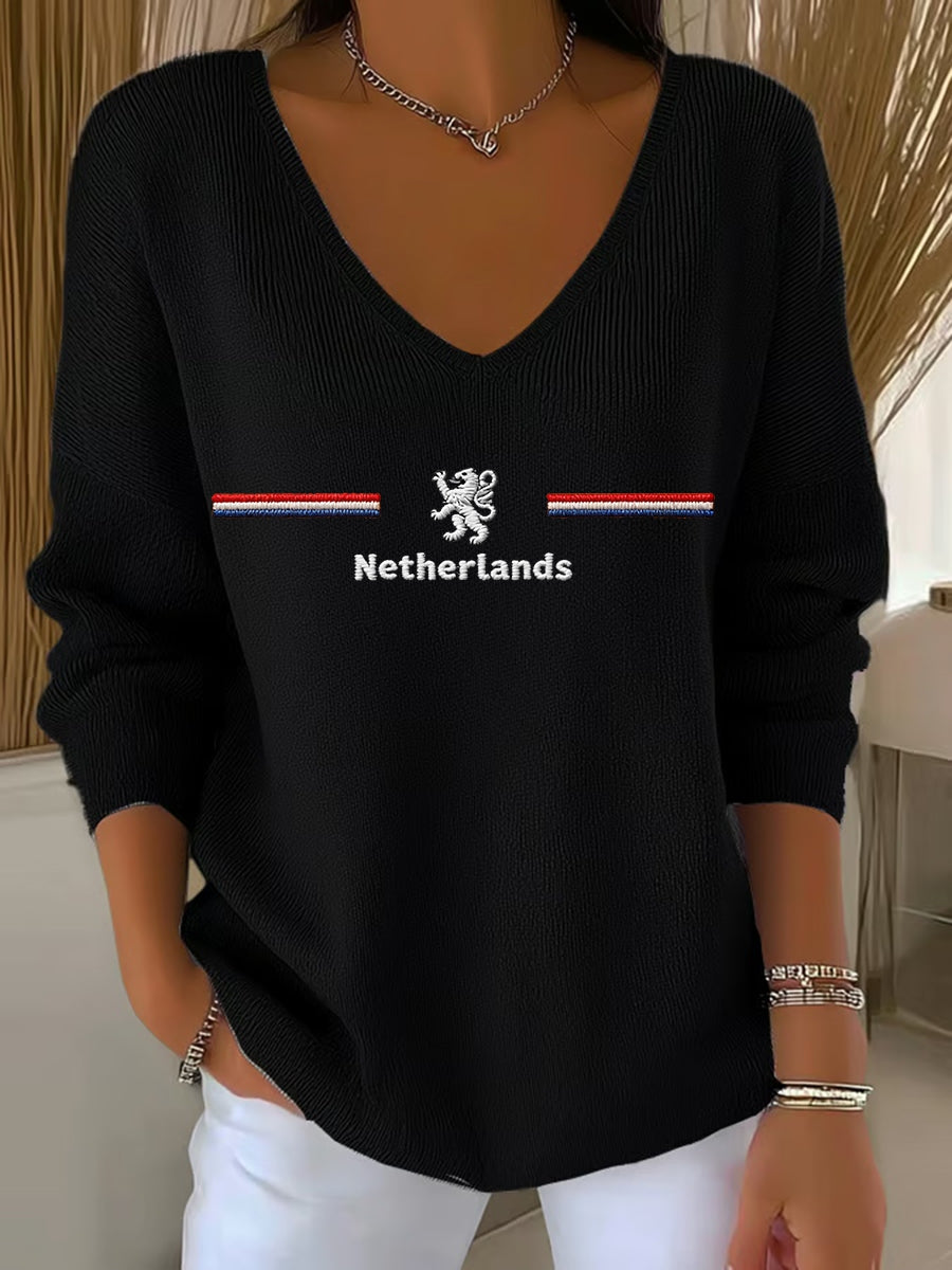 Dames KoningsdagV-hals ribtop