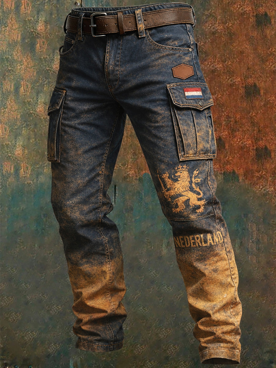 Heren Broek met Koningsdagprint voor vrijetijdsgebruik